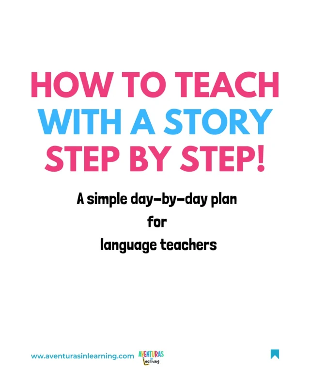 Teaching with stories made simple!
This step-by-step guide will help you introduce vocabulary, read together, check comprehension, and let students connect with the story in meaningful ways. Ready to bring joy and language acquisition to your class?

@aventurasinlearning 

#stories #aventurasinlearning #iteach #spanishteacher #iteach #profe #comprehensibleinput #iteachspanish #profedeespañol #languageacquisition