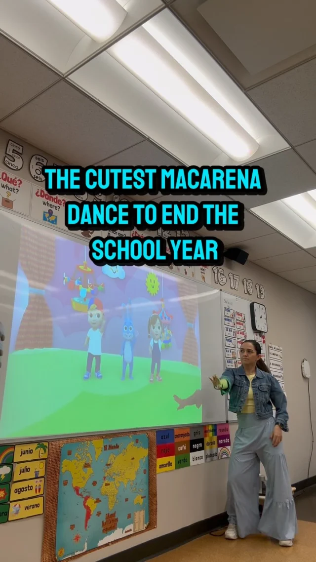 This was my very last class with this sweet Kindergarten group, and we ended it with smiles, hugs, and lots of dancing. One final wiggle before summer begins! ☀️💕

#iteachspanish #spanishteacher #profe #elementaryspanishteacher #prodedeespañol #macarenadance #brainbreaks